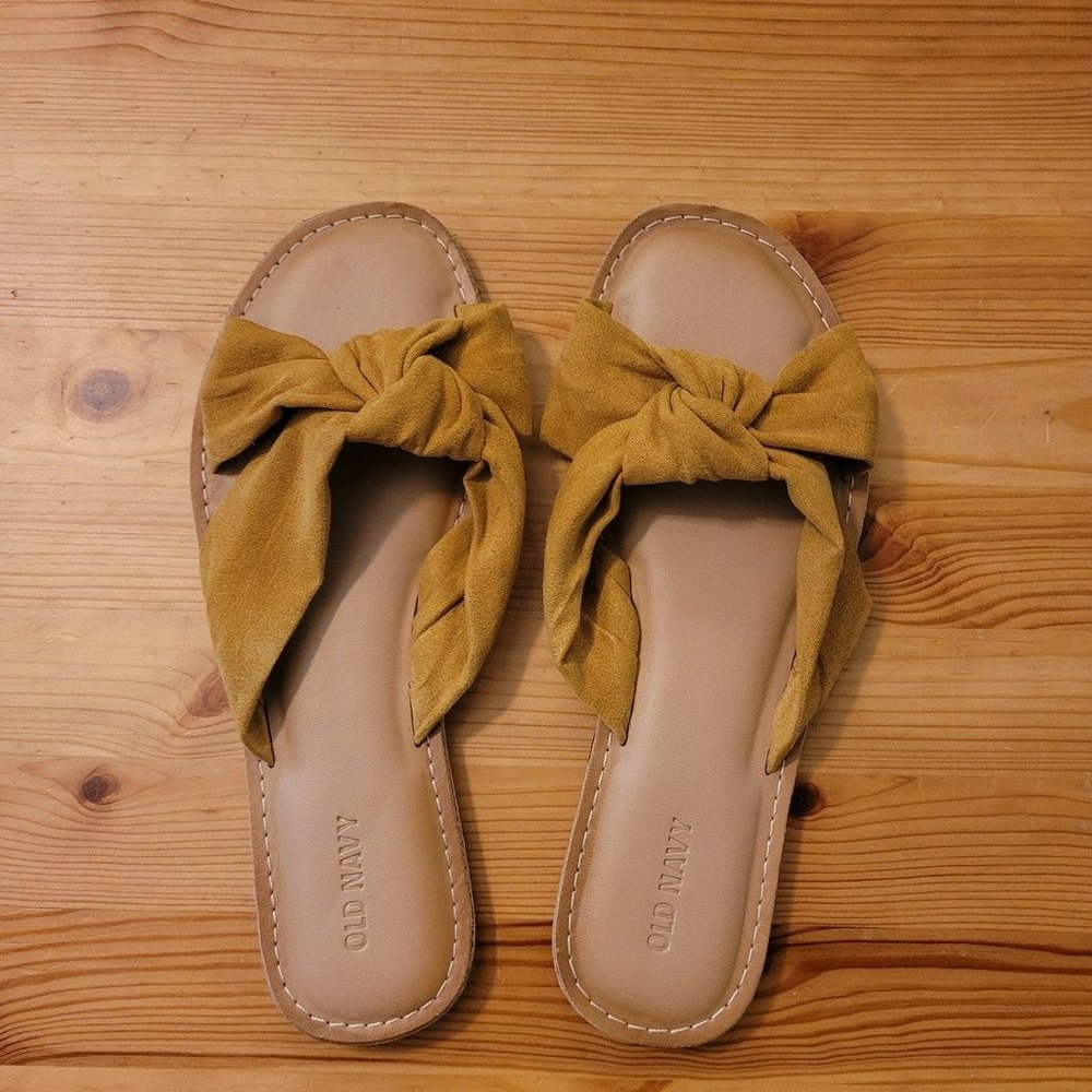 Old Navy Mustard Yellow Slide Sandals